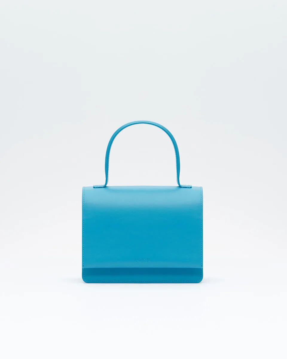 S.033. Adriatic Blue Голубая сумка Yoni на короткой ручке из натуральной кожи от FETICHE