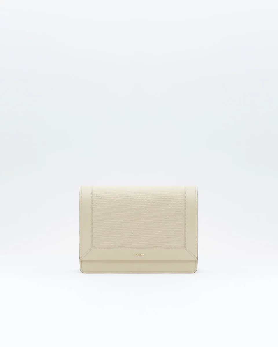 S.036/1.Canvas Ivory Бежевая миниатюрная сумка кроссбоди из натуральной кожи от FETICHE
