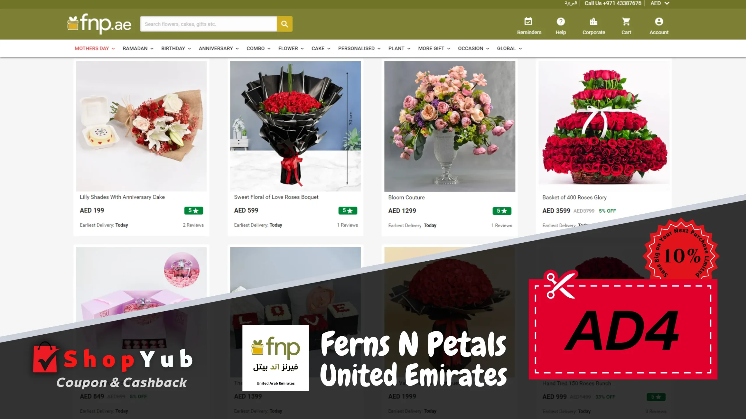 Use Ferns N Petals Promo Code: AD4 ✓ Verified Coupons & Cashback for UAE 📍 Get 10% Off Discount Codes Gifts Online ▶ March 2024.
